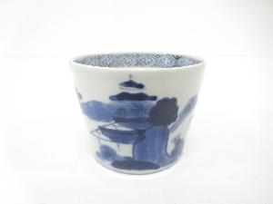 古伊万里　染付　山水　蕎麦猪口